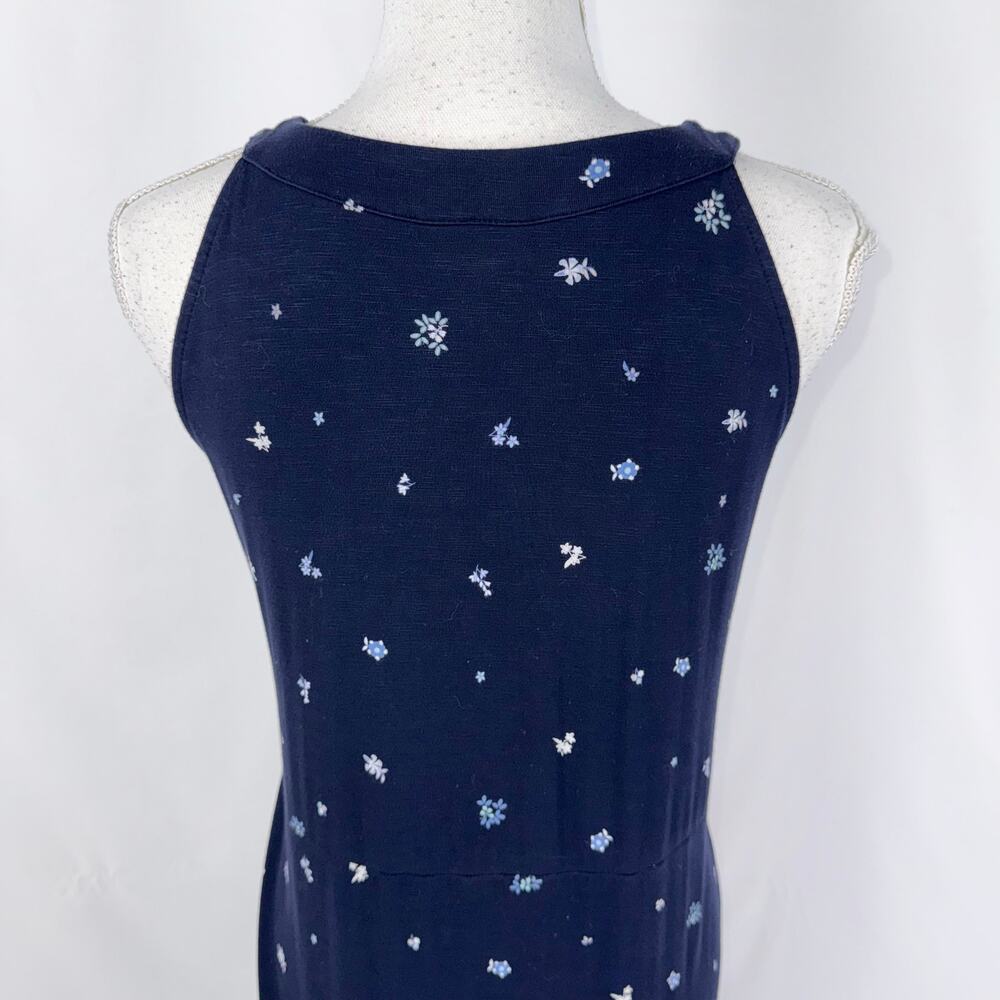 J Jill Paisley Halter Neck Maxi Dress Medium Navy Blue Resortwear - Picture 7 of 14